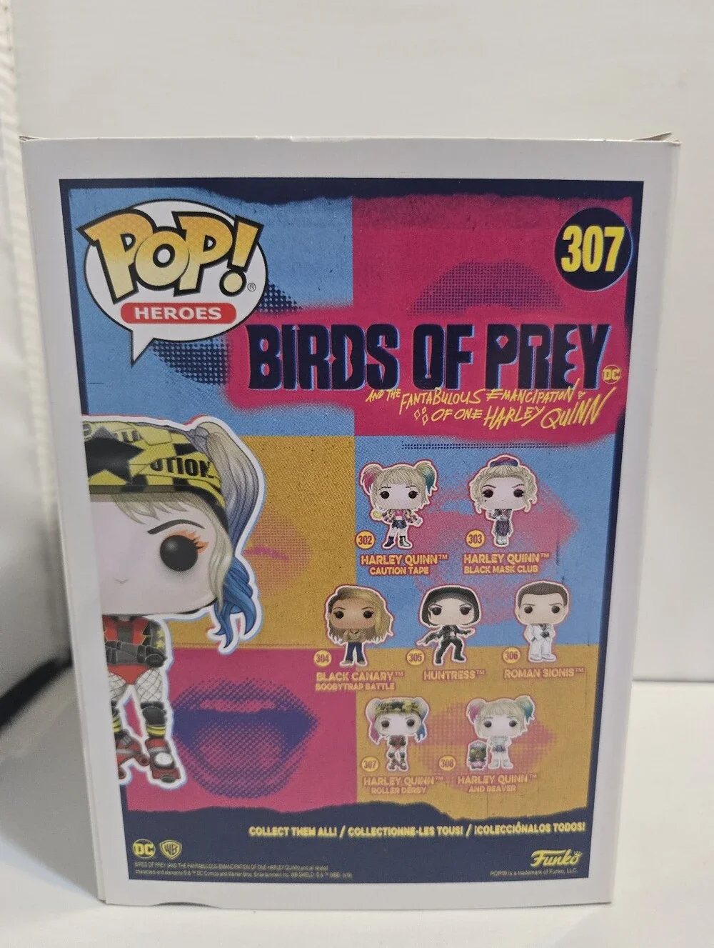 Funko Pop! Birds of Prey #307 Harley Quinn Roller Derby - Blonde & Blue - Picture 4 of 7